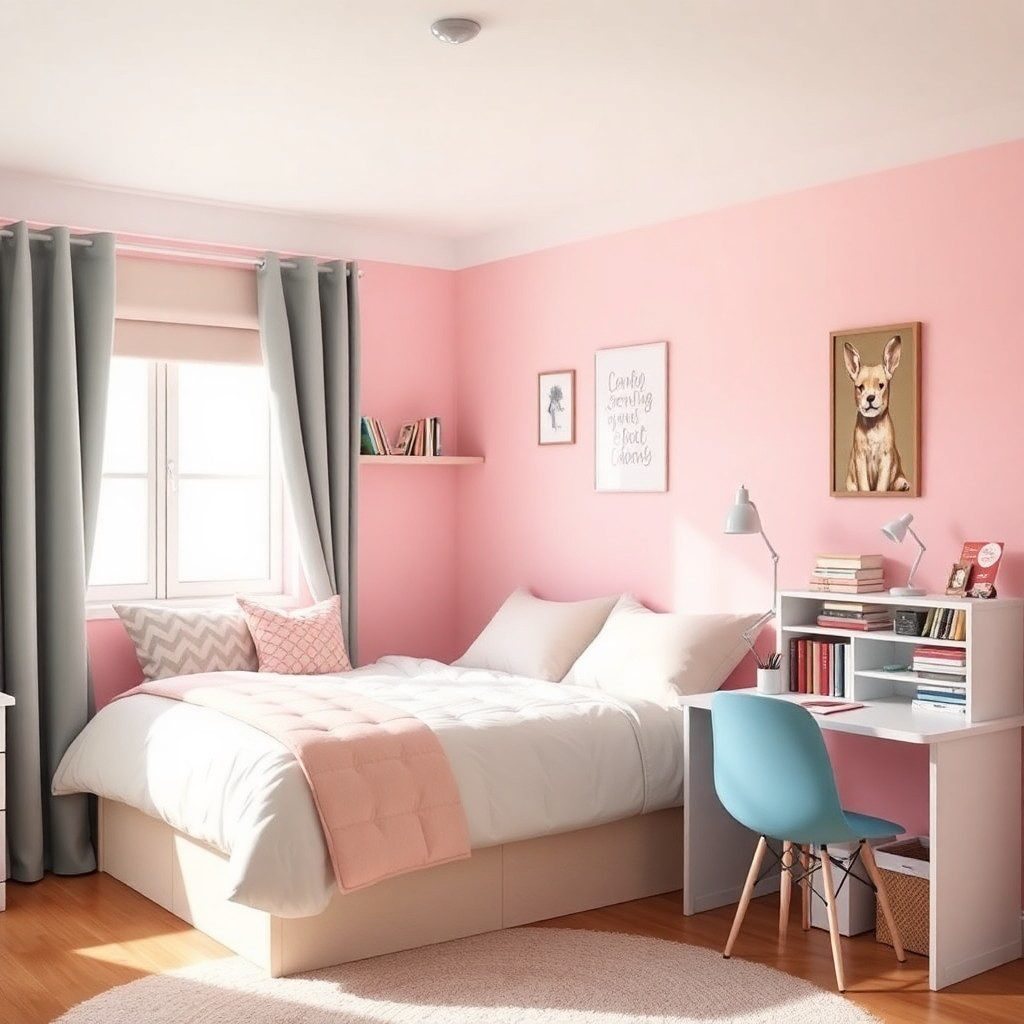Kamar anak dengan sentuhan warna lembut